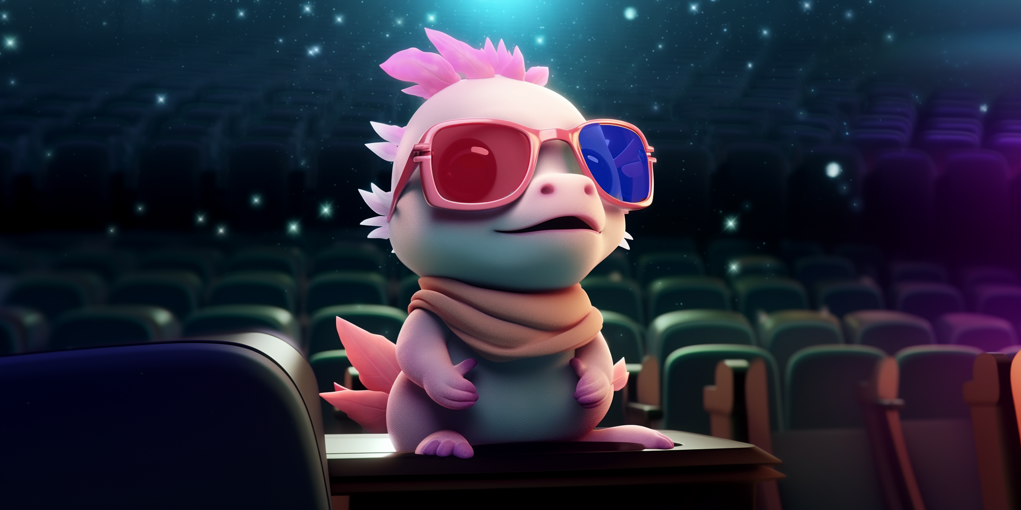 Axol, the Enhance mascot at the movies